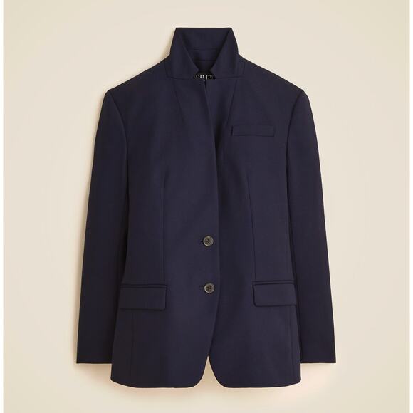 NWT J.Crew Wool Blend Flannel Standing Collar Blazer Size 6